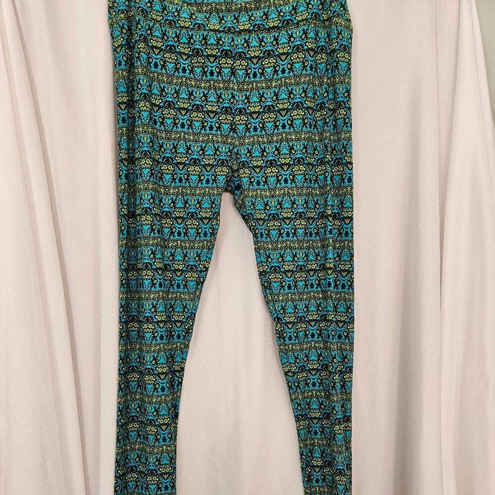 LuLaRoe‎ Leggings TC Blue & Yellow